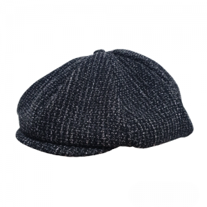 Boina Inglesa Masculina Oitavada Peaky Blinders Granito Preto e Branco