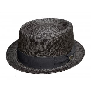 Chapéu Pork Pie Trilby Panamá Legítimo Bigalli Black