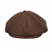 Boina Inglesa Masculina Oitavada Peaky Blinders Marrom Texturizado