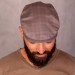 Boina Masculina Italiana Xadrez Cinza Forrada
